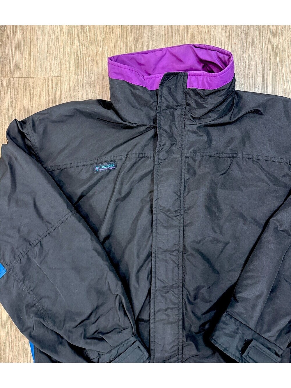 Columbia Bugaboo Shell Jacket Men's M Vintage 90s Black Purple Blue Colorblock